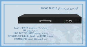 در این تصویر شاهد یستار 16FXO TA1610 می باشید که دارای 16 پورت FXO است 