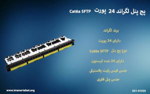 تصویر پچ پنل لگراند 24 پورت Cat6a SFTP را که دارای 24 عدد کیستون است را مشاهده می کنید