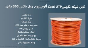 همانطور که کابل شبکه نگزنس Cat6 UTP آلومینیوم رول 305 متری می بینید نارنجی رنگ است.