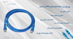 در تصویر پچ کورد کی نت Cat6 UTP روکش PVC آبی 2 متری را ملاحظه مینمایید