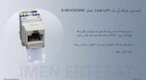 در این تصویر کیستون شبکه کی نت K-NKJC6U090 را که دارای کانکتور RJ45 است مشاهده می کنید