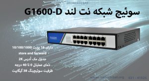 در این تصویر قابلیت های سوئیچ شبکه نت لند G1600-D را مشاهده می کنید.