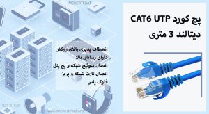 در عکس پچ کورد دیتالند CAT6 UTP آبی 3 متری را مشاهده مینمایید