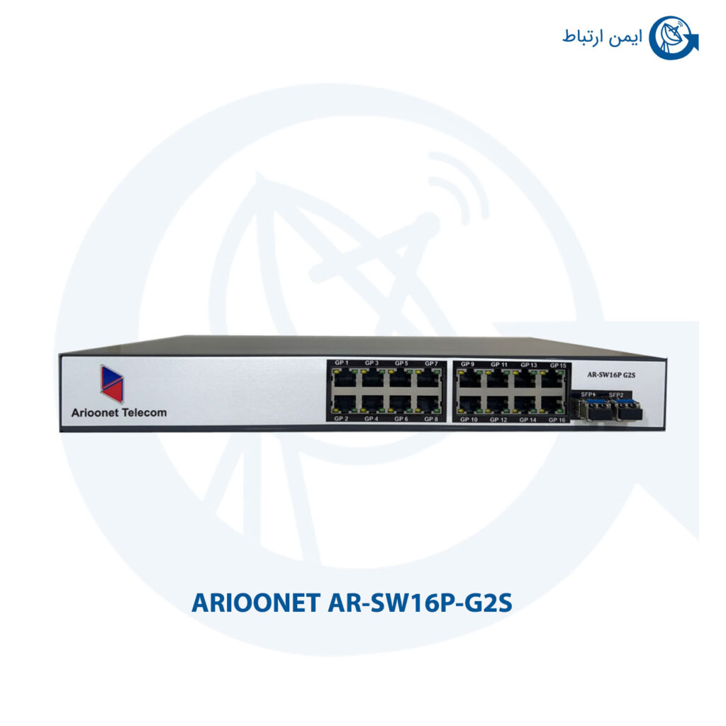 سوئیچ شبکه آریونت مدل AR-SW16P-G2S