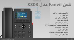 در این تصویر تلفن ویپ Fanvil مدل X303 با کلید BLF را مشاهده می کنید