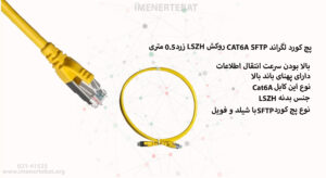 در تصویر پچ کورد لگراند CAT6A SFTP روکش LSZH زرد 0.5 متری ملاحظه مینمایید