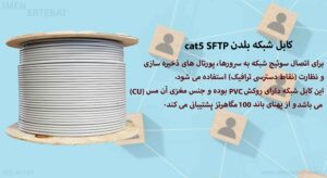 در این عکس کابل شبکه بلدن cat5 SFTP دارای پهنای باند 100 مگاهرتز را می بینید