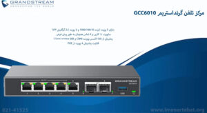 در این تصویر مرکز تلفن گرنداستریم GCC6010 که 5 پورت اترنت دارد را مشاهده می کنید