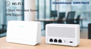 در این تصویر روتر اکسس پوینت گرنداستریم مدل GWN7062E با قابلیت WIFI6 را مشاهده می کنید