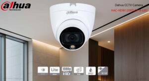 در این تصویر شاهد دوربین مداربسته داهوا مدل HAC-HDW1209TLQP-A-LED در رنگ سفید می باشید
