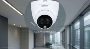 در این تصویر شاهد دوربین مداربسته داهوا مدل HAC-HDW1509TLQP-A-LED در رنگ سفید می باشید