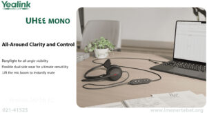 در این تصویر هدست یالینک مدل UH44 MONO با قابلیت All-Around Clarity and Control را مشاهده می کنید