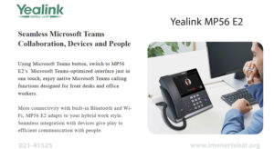 در این تصویر تلفن ویپ یالینک مدل MP56 E2 با قابلیت Microsoft Teams را مشاهده می کنید
