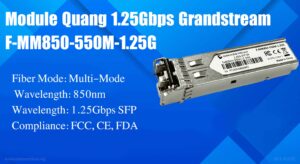 ماژول فیبر نوری گرنداستریم مدل F-MM850-550M-1.25G 1 در این تصویر ماژول فیبر نوری گرنداستریم مدل F-MM850-550M-1.25G رامشاهده می کنید که طول موجی برابر با 850 نانومتر دارد