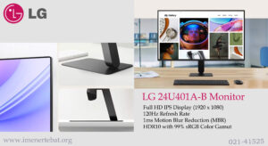 در این تصویر مانیتور 24 اینچ ال جی مدل 24U401A-B را مشاهده می کنید.