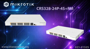 در این تصویر سوئیچ میکروتیک مدل CRS328-24P-4S+RM که دارای 24 پورت گیگابیت اترنت است را ملاحظه می کنید