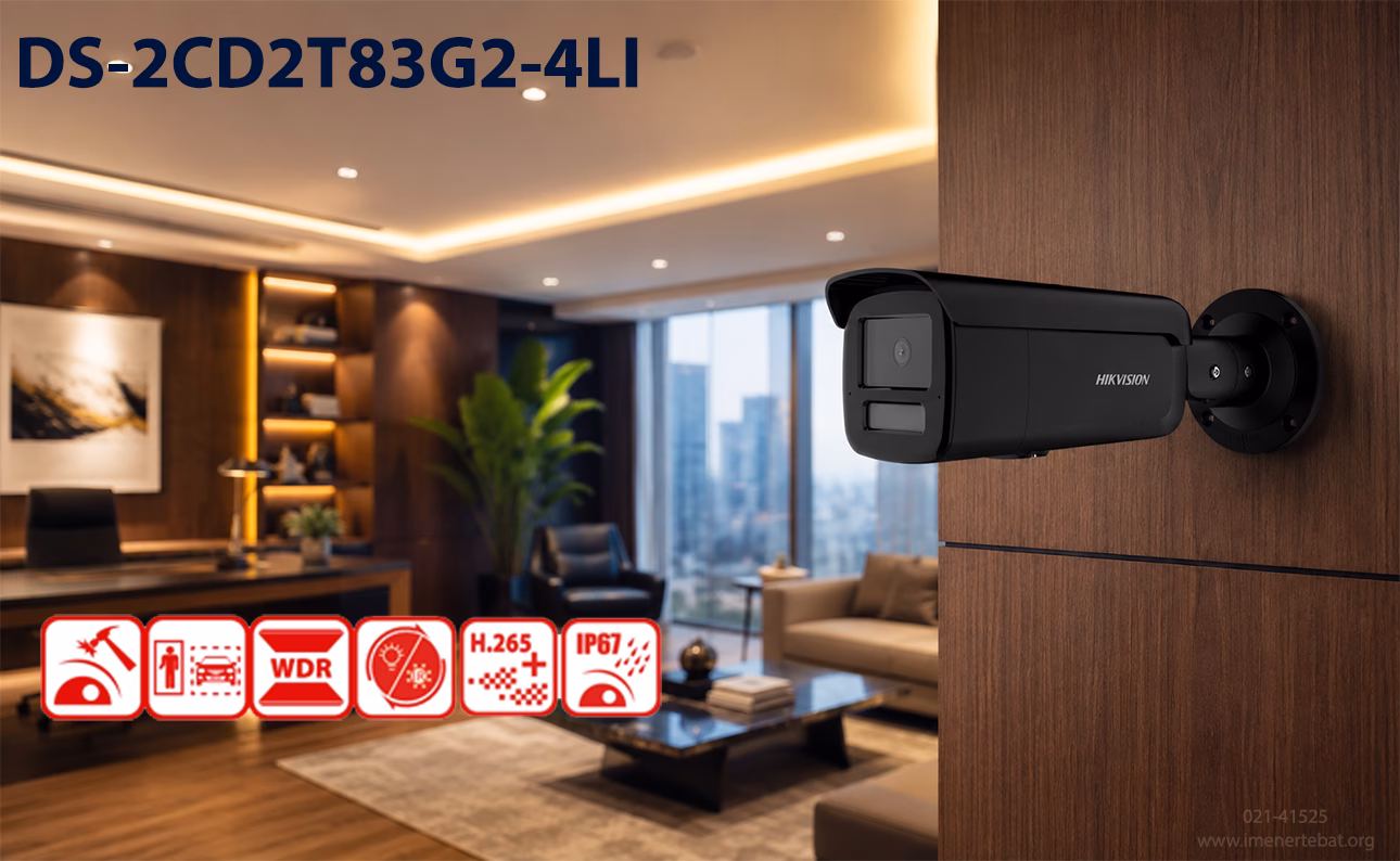 دوربین مداربسته هایک ویژن مدل DS-2CD2T83G2-4LI 1 در این تصویر شاهد دوربین مداربسته هایک ویژن مدل DS-2CD2T83G2-4LI در رنگ مشکی می باشید