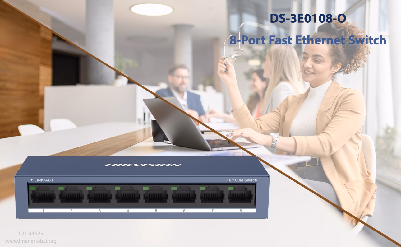 سوئیچ شبکه هایک ویژن مدل DS-3E0108-O 1 در این تصویر شاهد سوئیچ شبکه هایک ویژن مدل DS-3E0108-O می باشید که دارای 8 پورت poe است