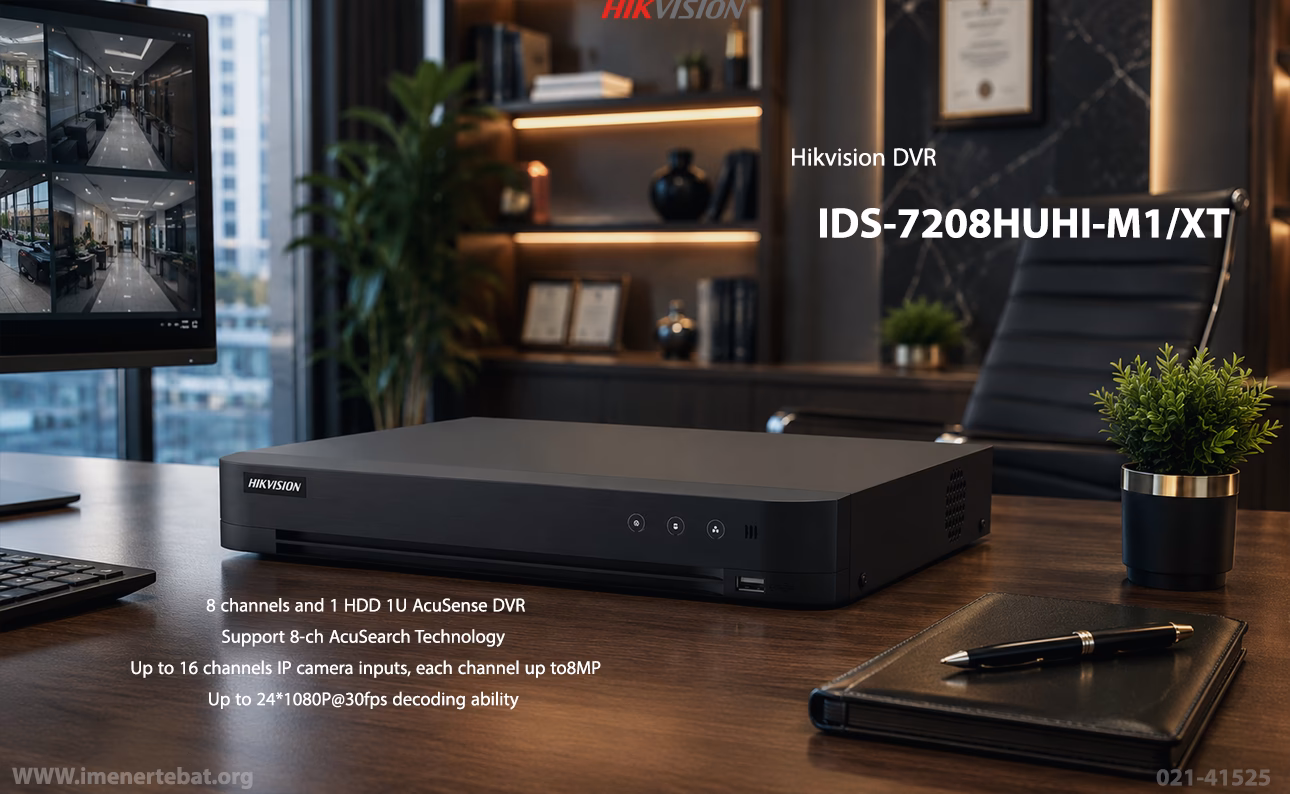 دی وی آر هایک ویژن مدل IDS-7208HUHI-M1/XT 1 در این تصویر دی وی آر هایک ویژن مدل IDS-7208HUHI-M1/XT که یک دستگاه 8 کاناله است را مشاهده می کنید