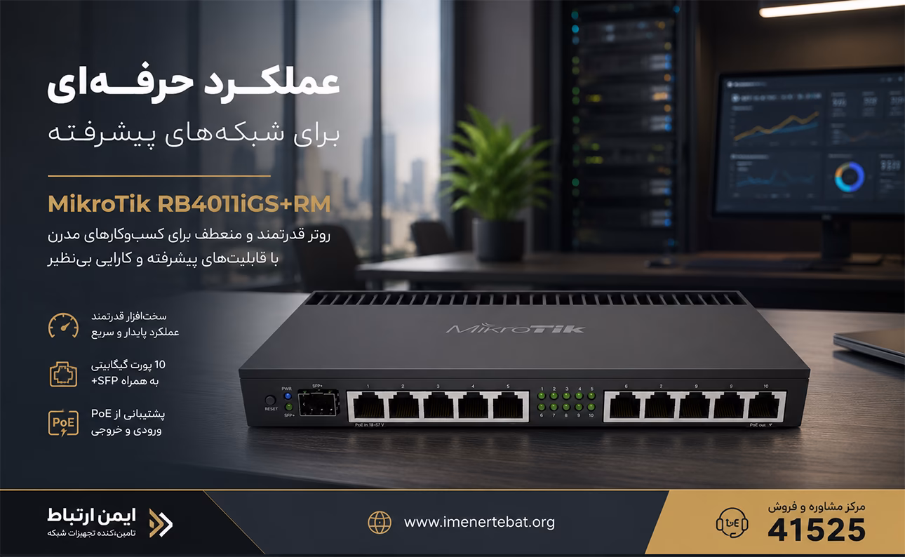 روتر میکروتیک RB4011IGS+RM 1 روتر رکمونت میکروتیک RB4011 با 10 پورت گیگابیتی